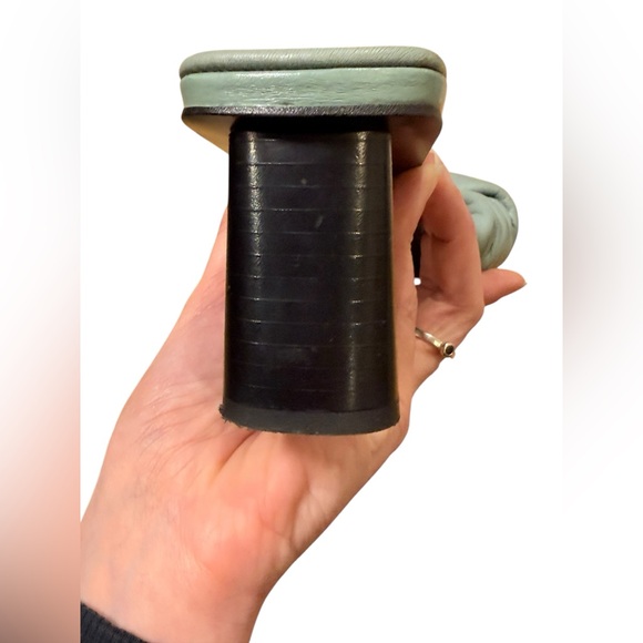 Zara Knotted Leather Heeled Sandals in Seafoam Green Size 6.5 - Picture 8 of 9